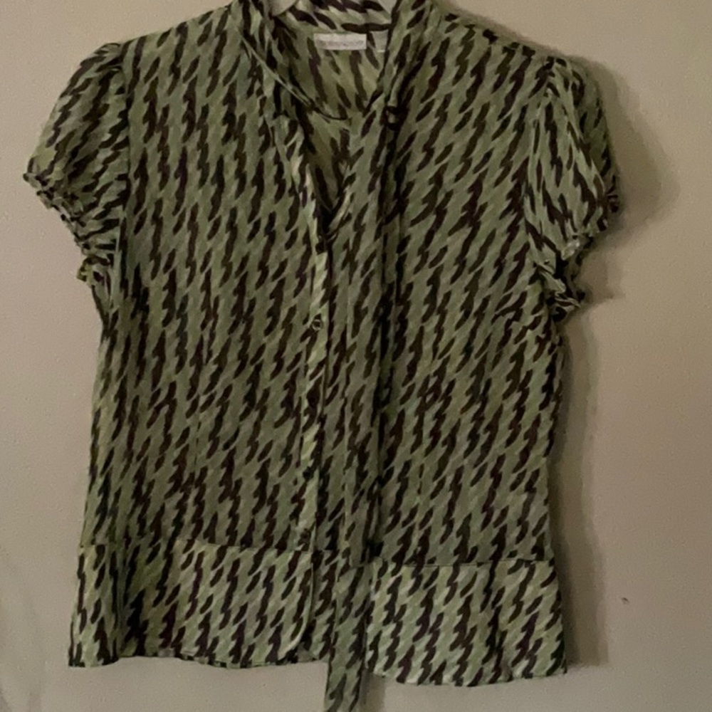 Woman’s Sheer Blouse with Matching Scarf - Size 14 - Brand New